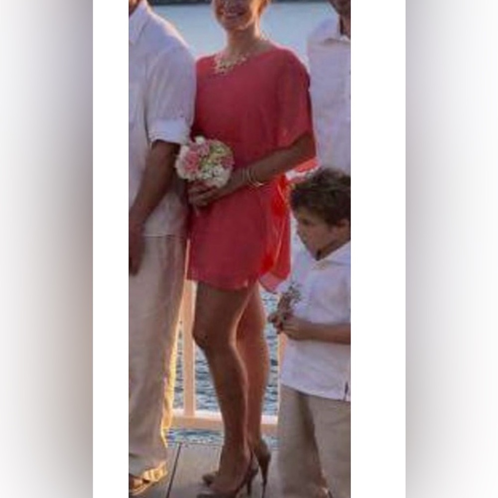 Express Coral One-Shoulder Short Dress